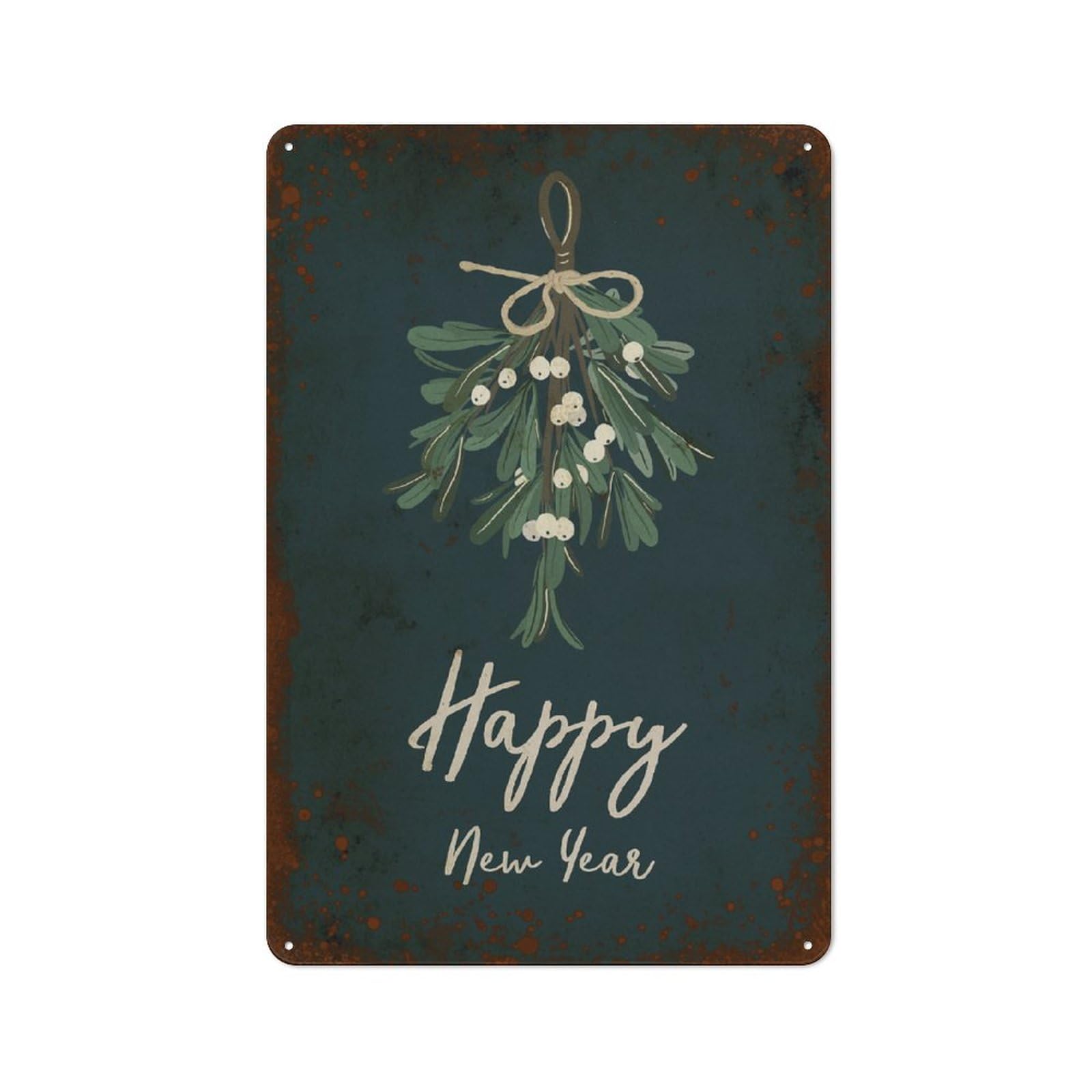 Kwqdozf Style-2 8X12 Inch Happy New Year,New Year's Eve, Mistletoe Bouquet 8X12 In