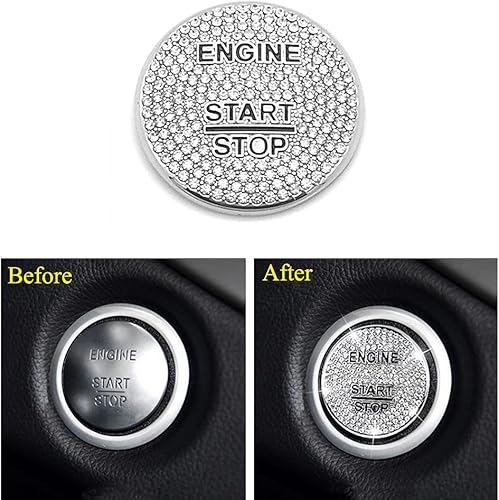 Miniatura 4 de Thor-Ind Cubierta de botón de arranque de motor de cristal brillante para Mercedes-Benz C E S M CLA CLS CLK GLA GLC GLE GL SL Clase