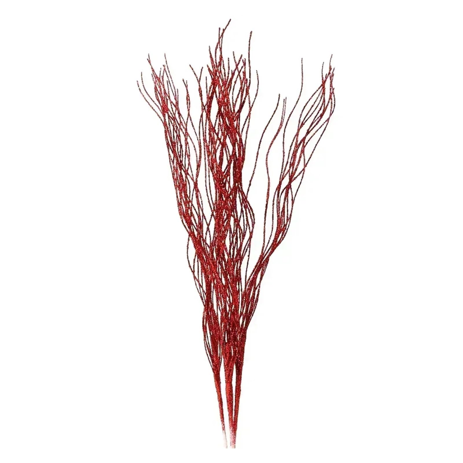 Ramo de ramas con bayas artificiales, Tallos de ramitas bayas artificiales con purpurina multicolor 43 cm 1-10 piezas(Red With Berry,10PCS)