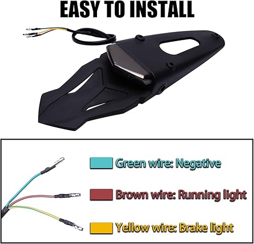 Miniatura 4 de DREAMIZER Guardabarros trasero negro ahumado 12V LED luz trasera lámpara de freno para motocicleta todoterreno Motocross Dirt Bike (negro #1