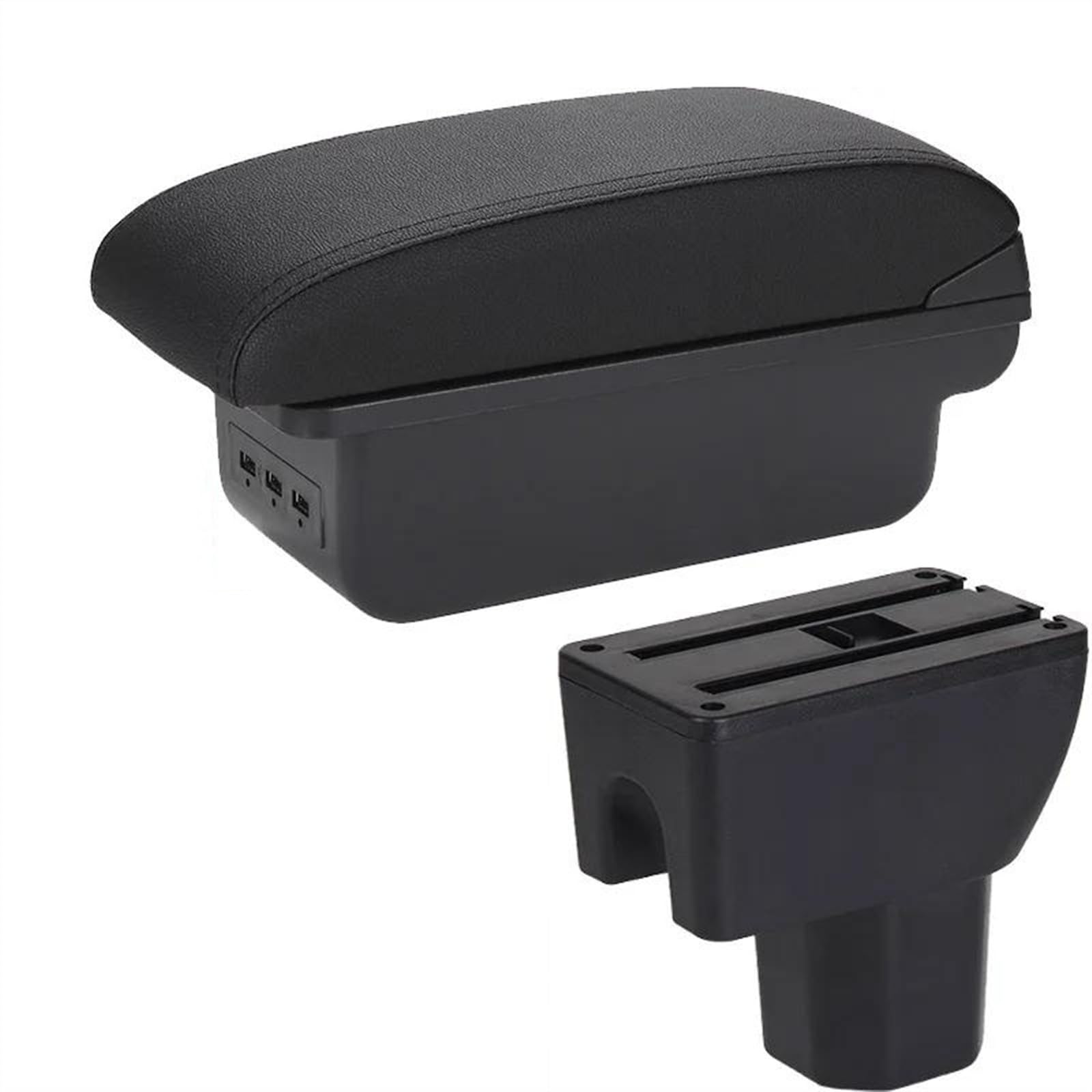 NMJLQW Storage Rack Car Center Console Storage Box Multifunctional Armrest Storage Box Interior Accessories For Splash(B2 Black line 3USB)