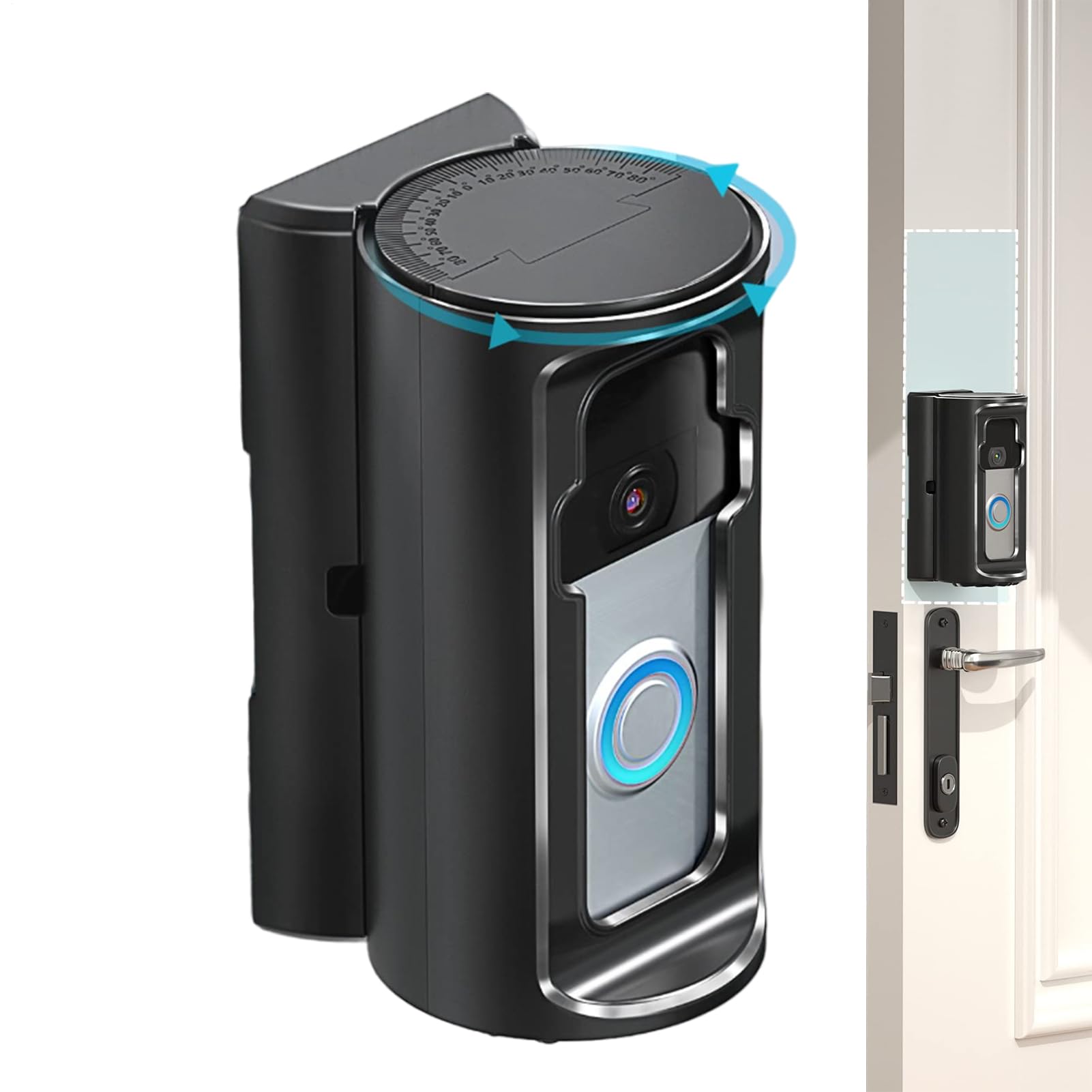 Support de sonnette vidéo sans perçage pour interphone d'appartement locataire - 8