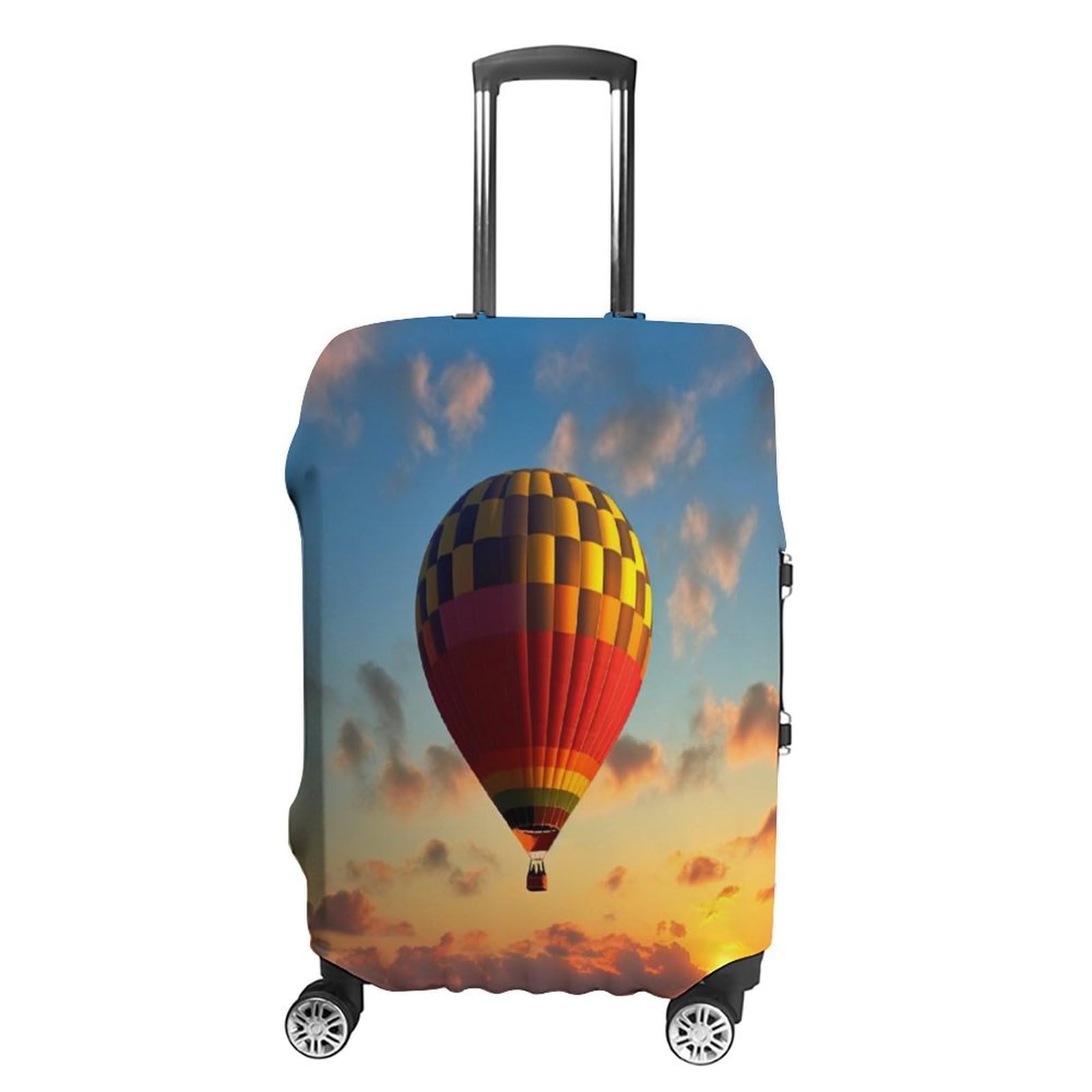 Housse de valise M montgolfière blanche en polyester élastique lavable - 8