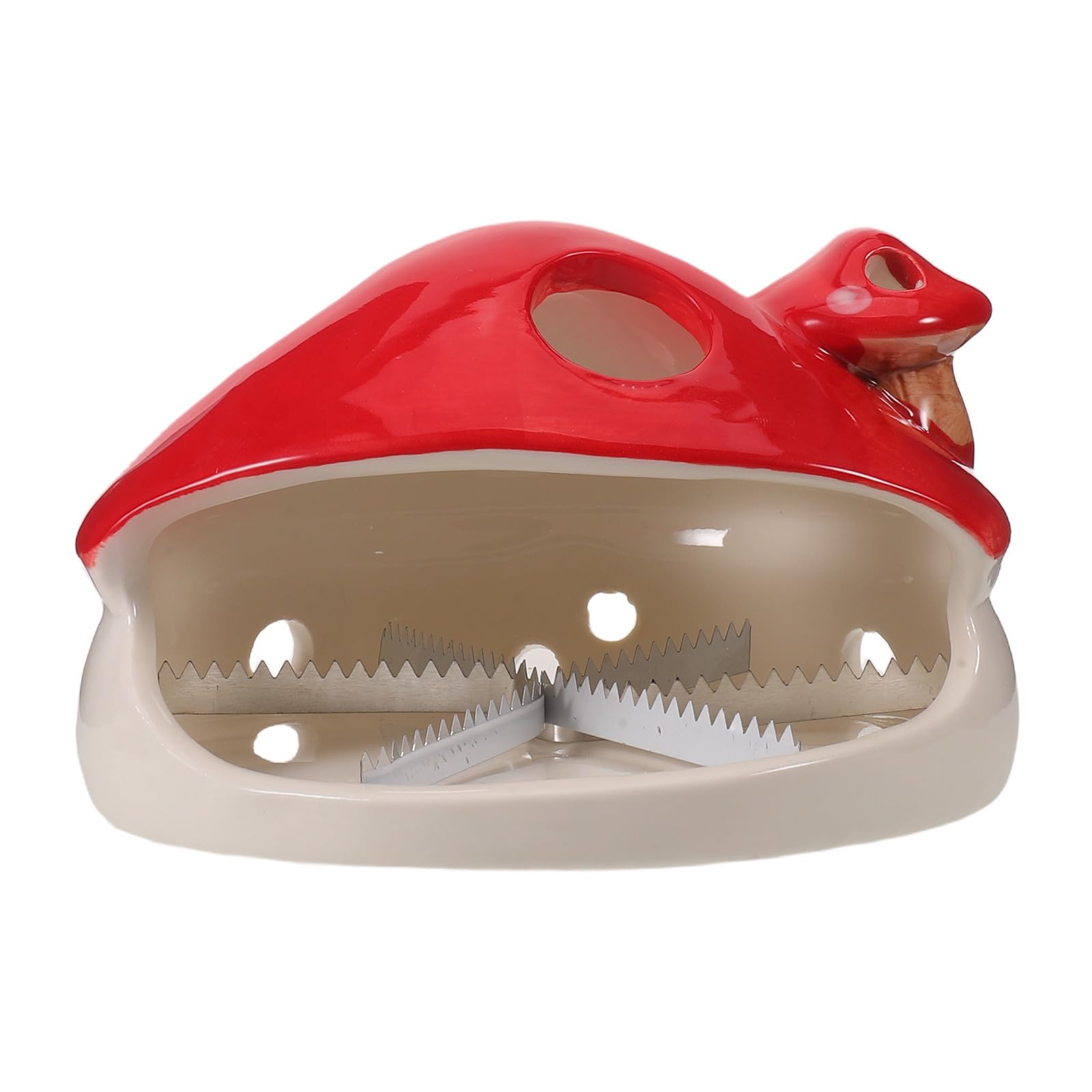 Soporte de Incienso de Cerámica Roja Forma de Hongo