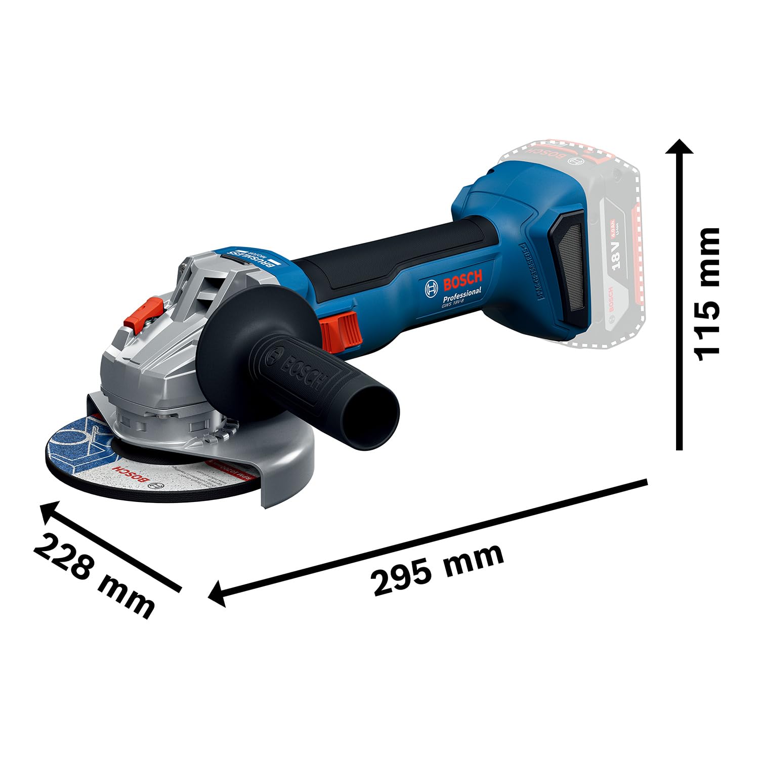 Bosch Professional GWS 18V-8 Akku-Winkelschleifer 125 mm 18V System