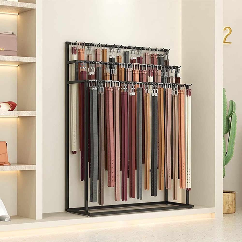 Metall-Gürtelständer, kommerzielles Regal für Krawatten, Schals, Schals, mehrschichtiger Kleiderbügel-Organizer, große Kapazität