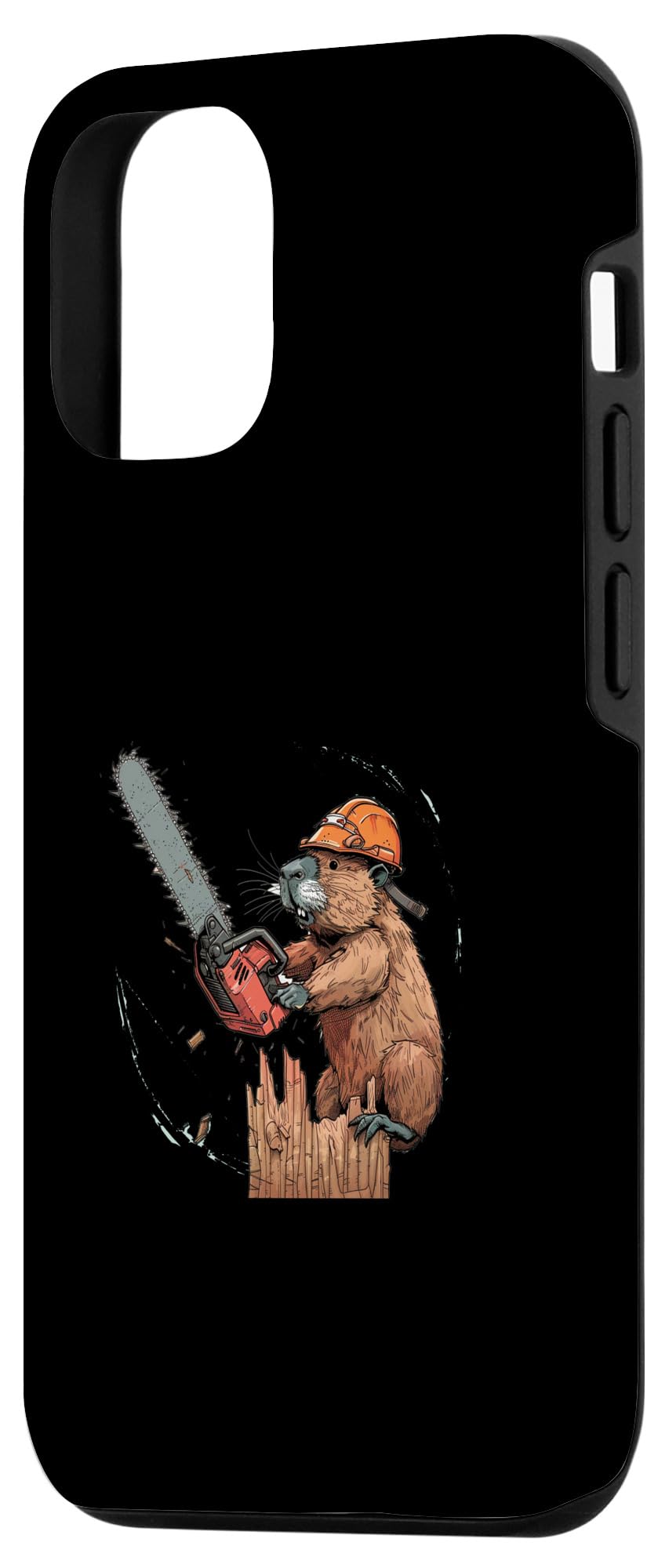 iPhone 13 Beaver Lumberjack Chainsaw Case - Image 2
