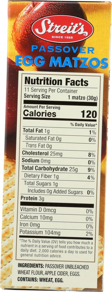 Streit's Egg Matzo Kosher For Passover 12 oz. (6-Pack)