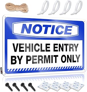 Tin Metal Sign Notice Vehicle Entry By Permit Only Tin Sign Tin Bar Signs Office Tin Sign(20X30CM)