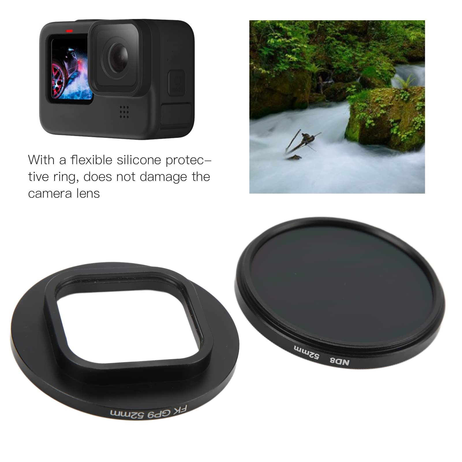Filtro ND8 52mm Per Action Cam GoPro Hero 9 E 10 - Vetro E Lega Di Alluminio - Impermeabile E Antigraffio - 2
