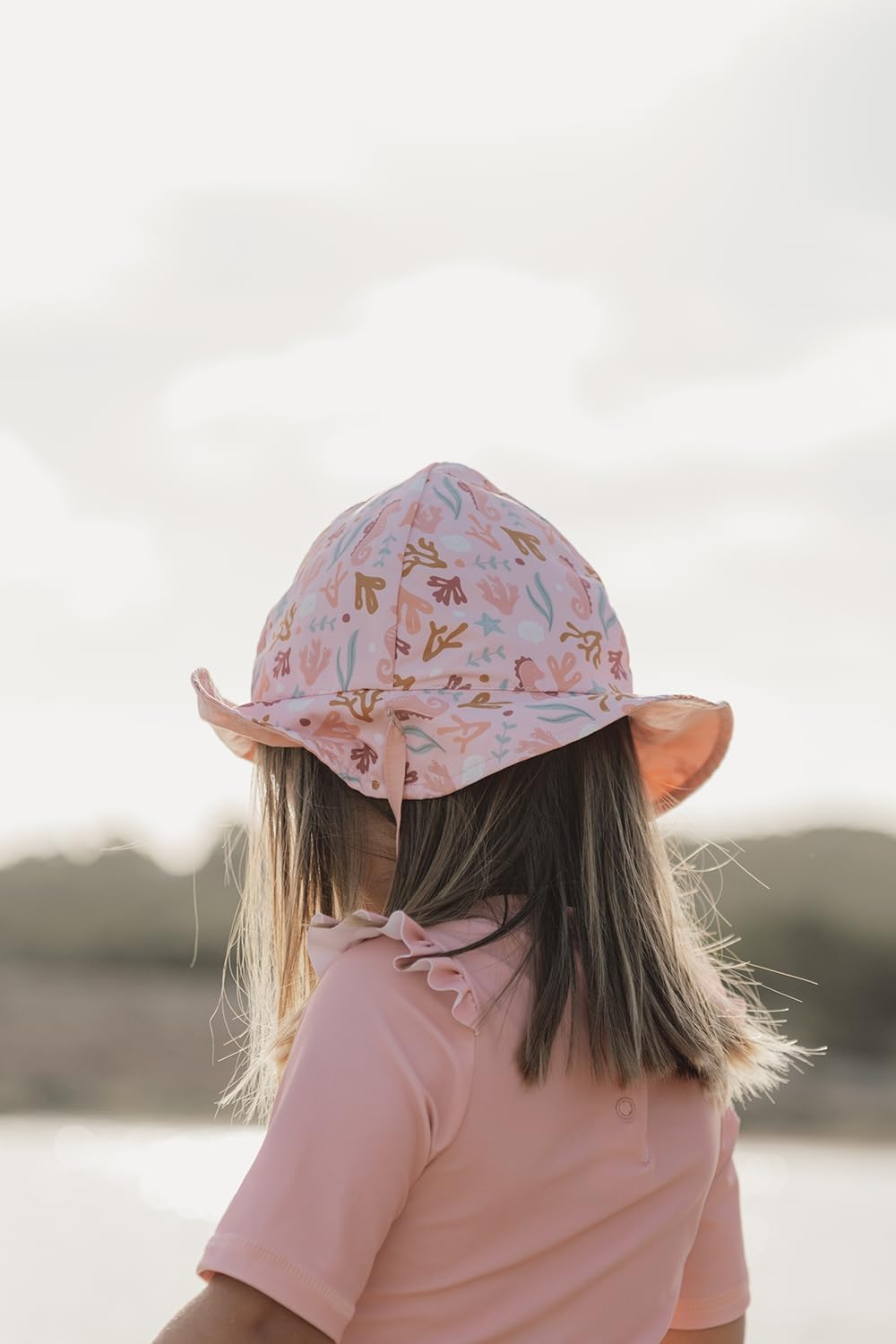 Little Dutch Schwimmshirt Badeshirt mit Rüschen Kurzarm Baby Mädchen rosa (Gr. 74/80) - Seahorse