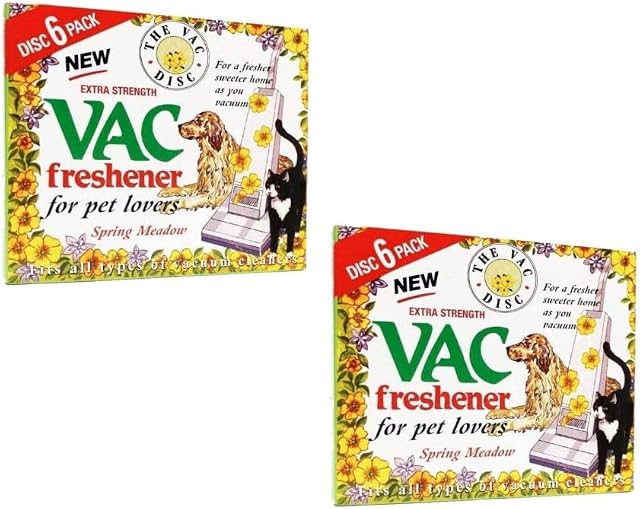 WalPin | New Vac Disc Spring Meadow | Pack of 12 Fresheners 2 x 6 | Home Pet Lovers | Fits All Vacuum Cleaners | Easy To Use