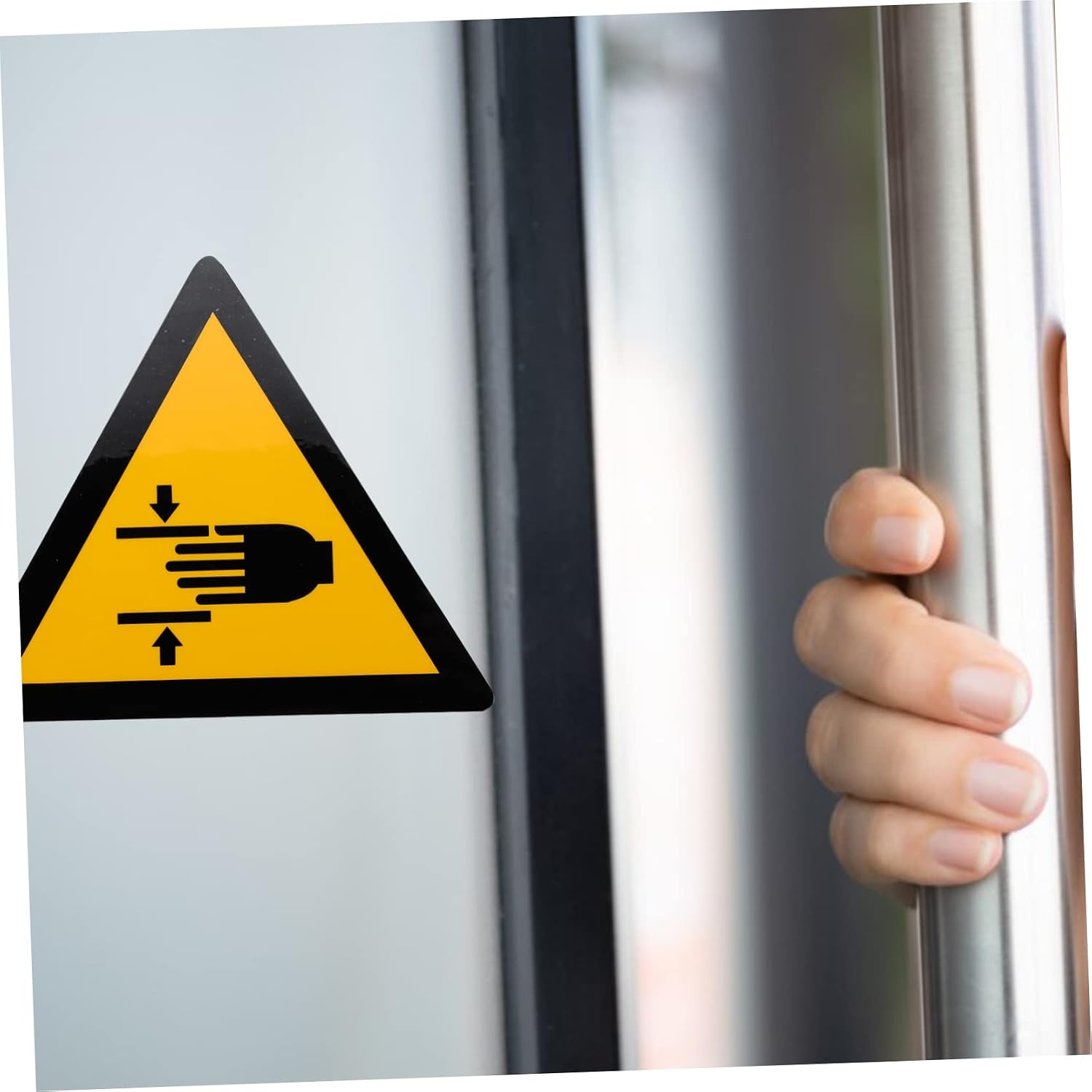 MAGICLULU 1pc Hand Crushing Caution Sticker Safety Sign Stickers for Equipment Bulk Security