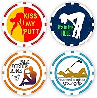 Vista 2 de DA VINCI Colección de fichas de póquer con marcador de pelotas de golf, fichas de 0.41 oz