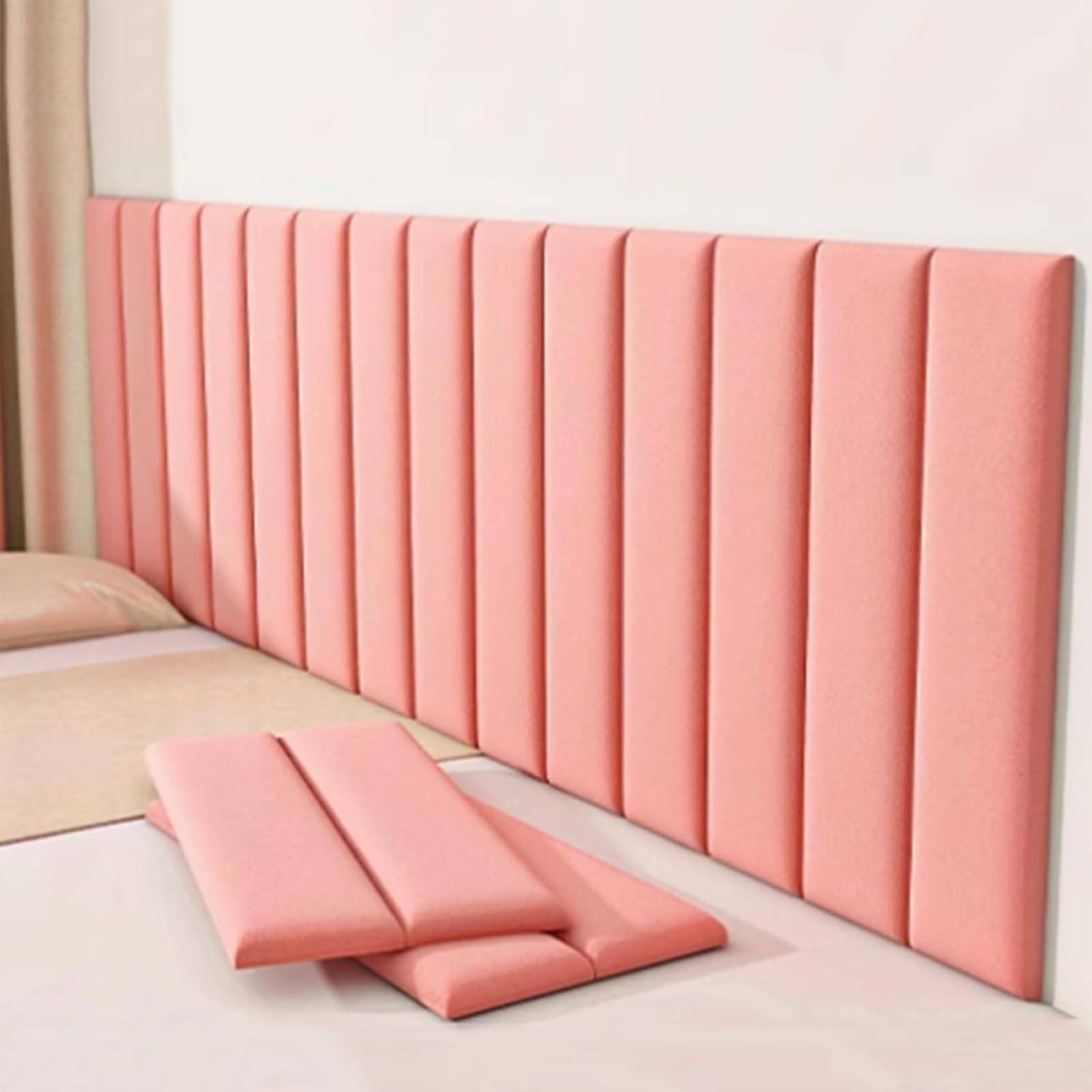 Upholstered Wall Panels Padded Wall Stickers For Bedroom, 3D Anti-Collision Wall Padding,Headboard, Self-adhesive Anti-collision Wall Padding,07,8 pcs