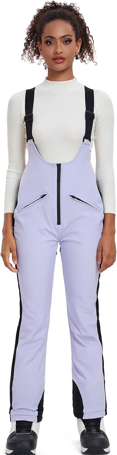 GS SNOWING Women's Snow Bibs Pants Insulated Waterproof Windproof Winter Ski Pants Snowboarding Overalls - Image 2