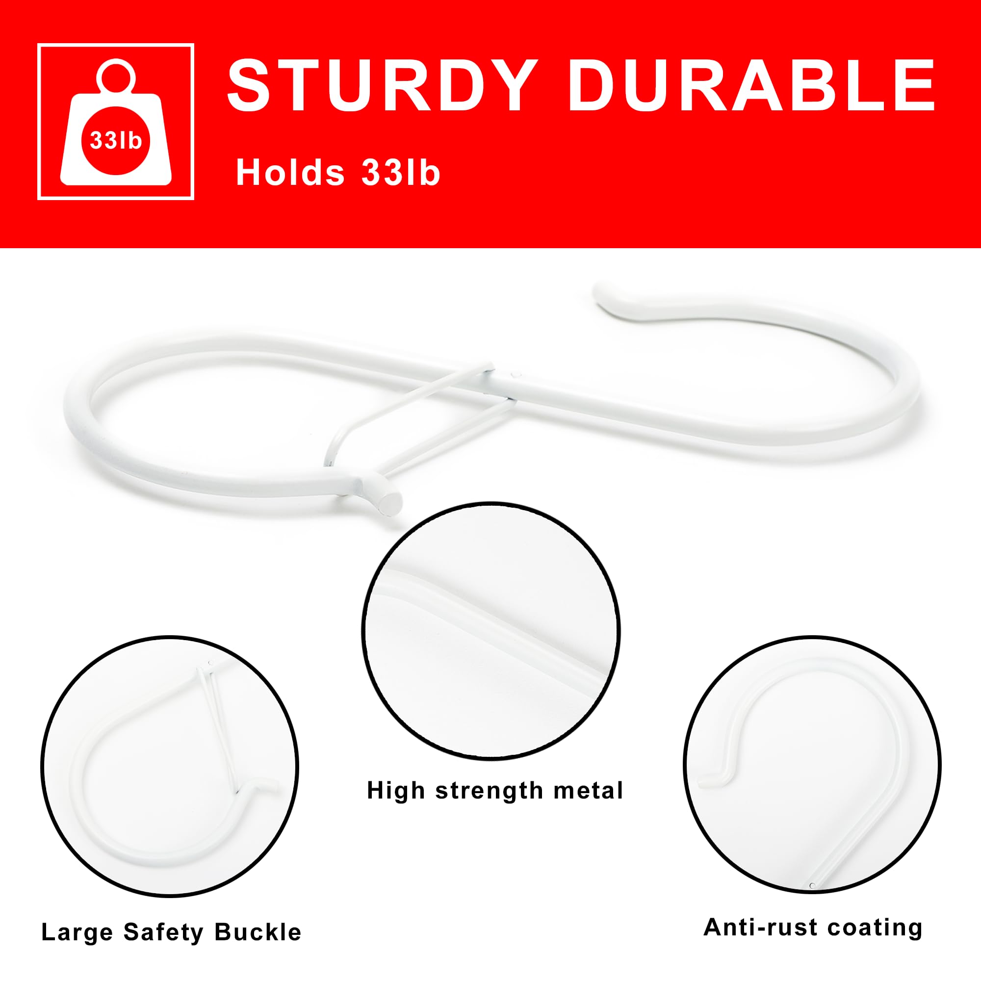 Ansxiy Paquete de 6 ganchos en S para colgar, ganchos en S resistentes de 5 pulgadas con hebilla de seguridad, ganchos en forma de S para colgar utensilios de cocina, ollas y sartenes, tazas, plantas,