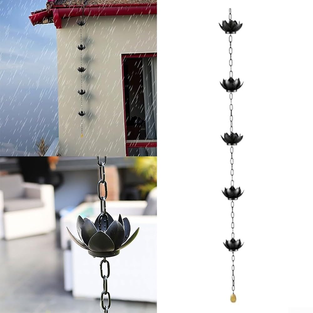 Chaîne de pluie lotus 1,2m pour drainage de jardin
