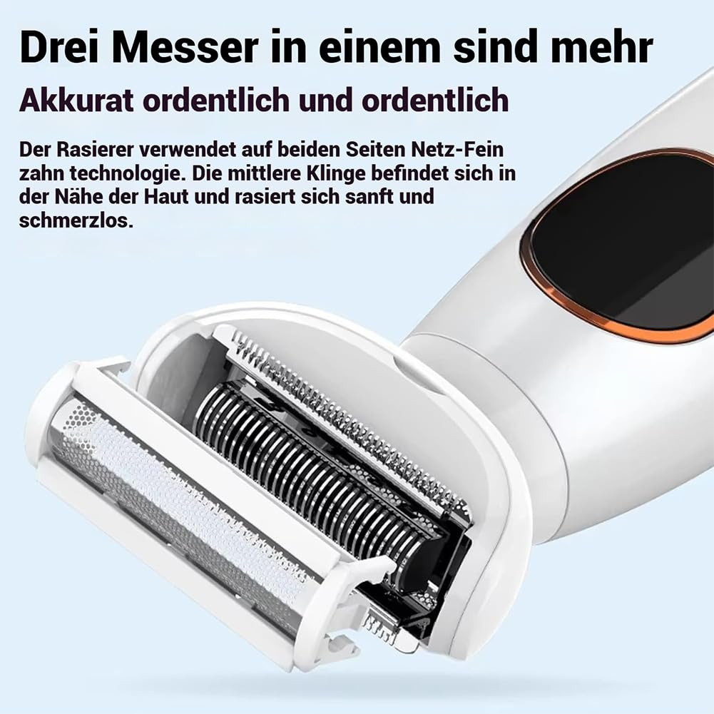 Rasierer, 5 In 1 Intimrasierer, Ipx7 Wasserdicht Elektrischer Intimrasierer FüR Frauen, Usb-Aufladung Rasierer Damen FüR Bikini, Achseln, Beine, Augenbrauen Und Nase (A Mit Sockel)