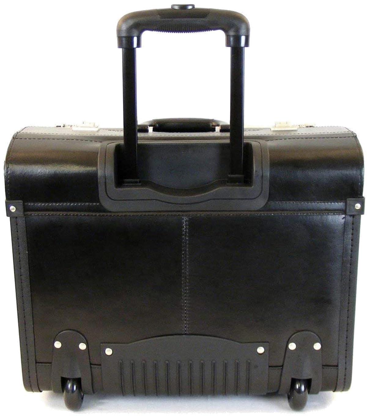 Pilotenkoffer Trolley Aktenkoffer Rindspalt-Leder Schwarz 46 cm