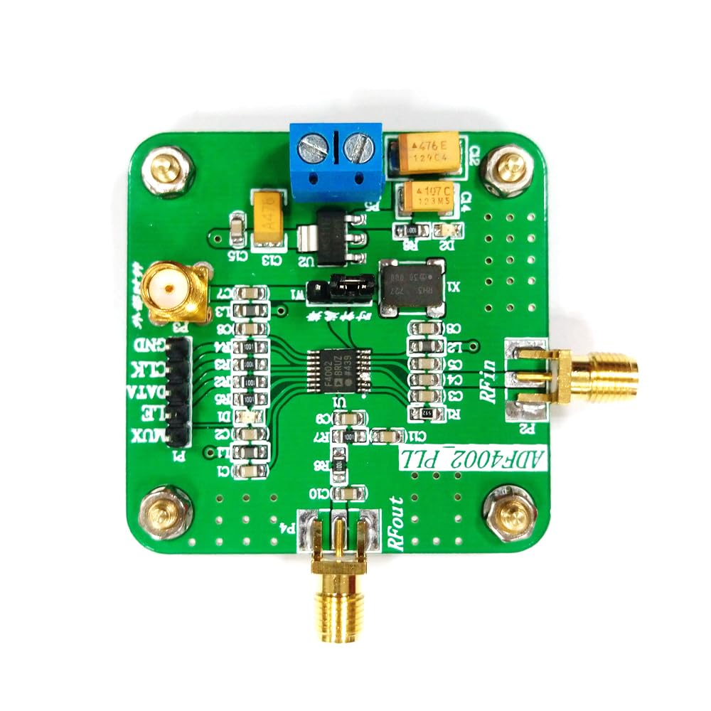 Top-down view of the ADF4002 module.