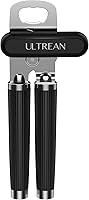 Ultrean Heavy Duty Stainless Steel Manual Can Opener with Smooth Edge, Soft Touch Handle & Rust-Proof Easy Turn Knob (Black)