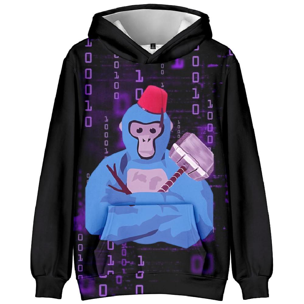 Cljku Boys 03 Kids Gorilla Tag Character Group Hoodie Gorilla Tag 3D Figure Printed Sweatshirt For Fans Gift (,13-14Years)