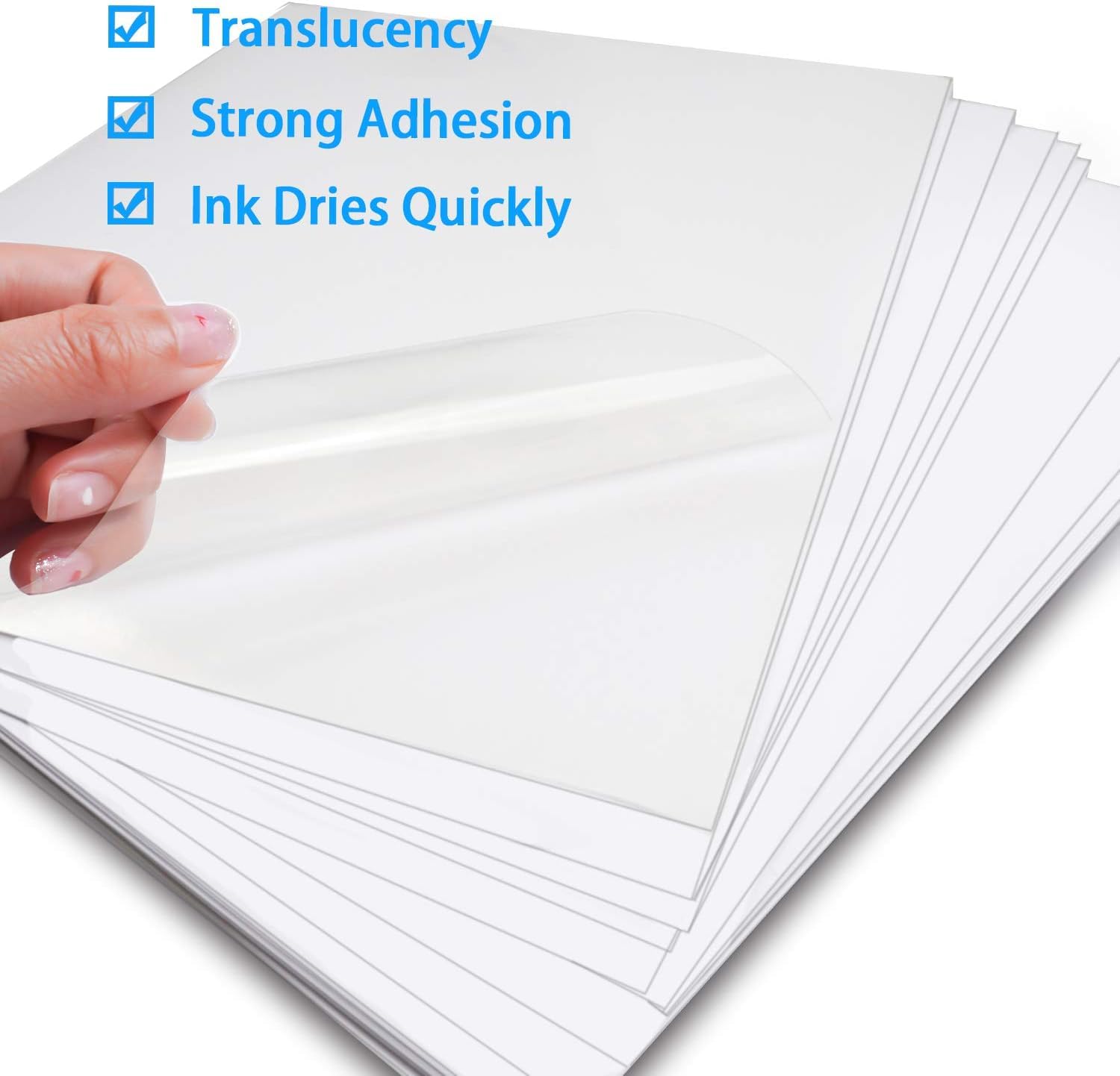 Papier autocollant en vinyle A4 transparent brillant pour imprimante jet d'encre