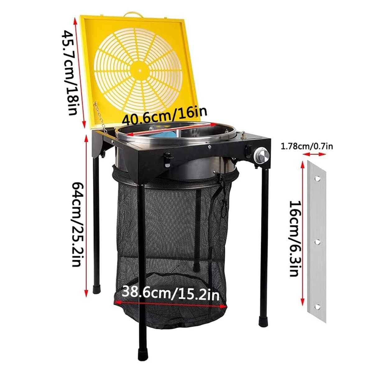 Cortadora eléctrica de hojas, 45,7 cm, ajustable, 3 velocidades, con 6 cuchillas de acero y bolsa de recolección para plantas hidropónicas y corte de flores