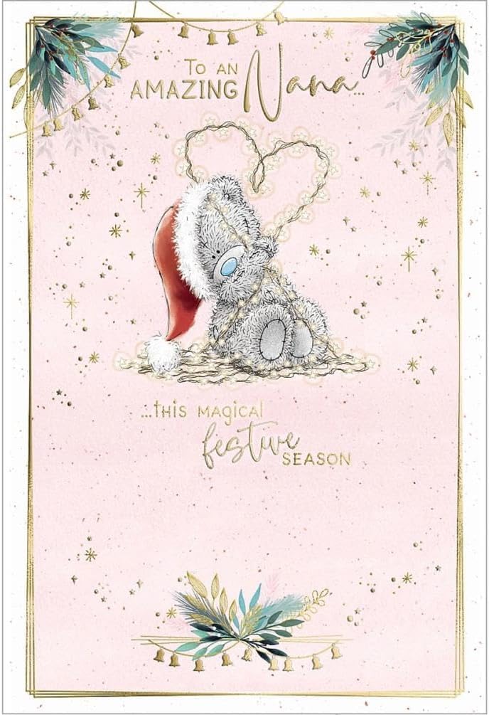 Me To You Tatty Teddy Christmas Card To An Amazing Nana 5x8ins - Official Collection