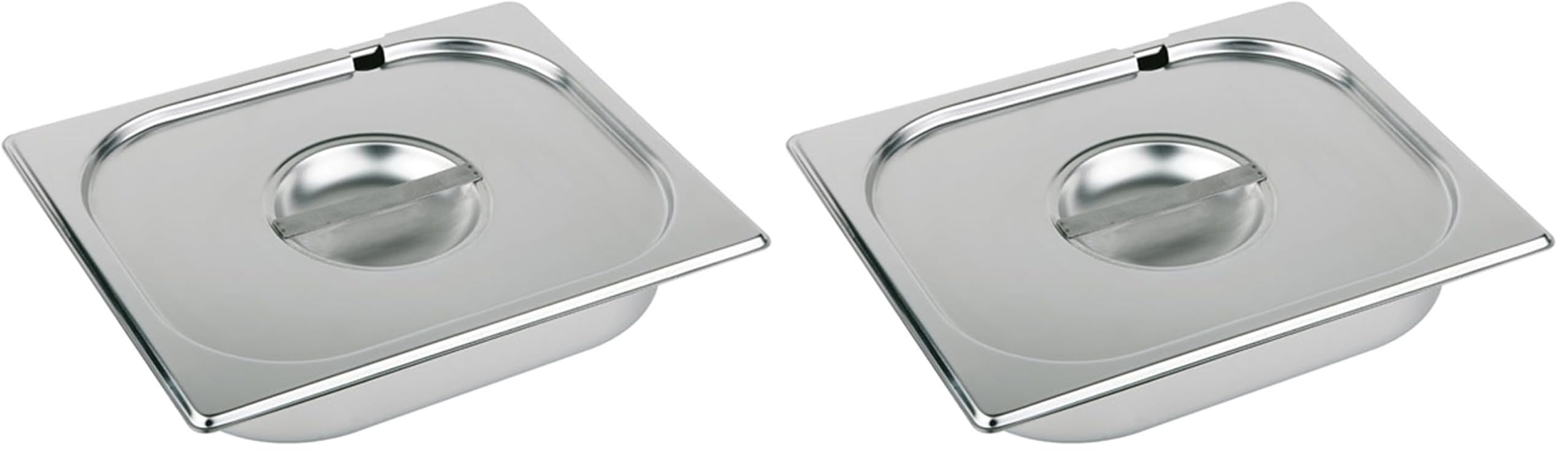 APS 81292 GN 1/2 Deckel mit Löffelaussparung, rostfreier Edelstahl, Abmessungen 265 x 325 mm/Höhe 35 mm (Packung mit 2)