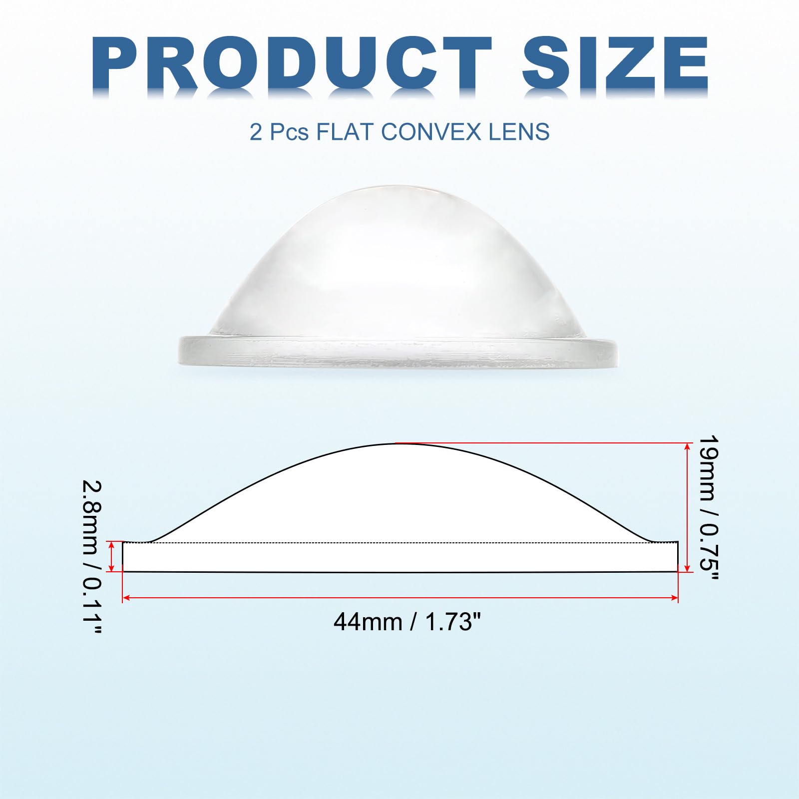 PATIKIL Diameter 44mm Flat Convex Lens - Image 2