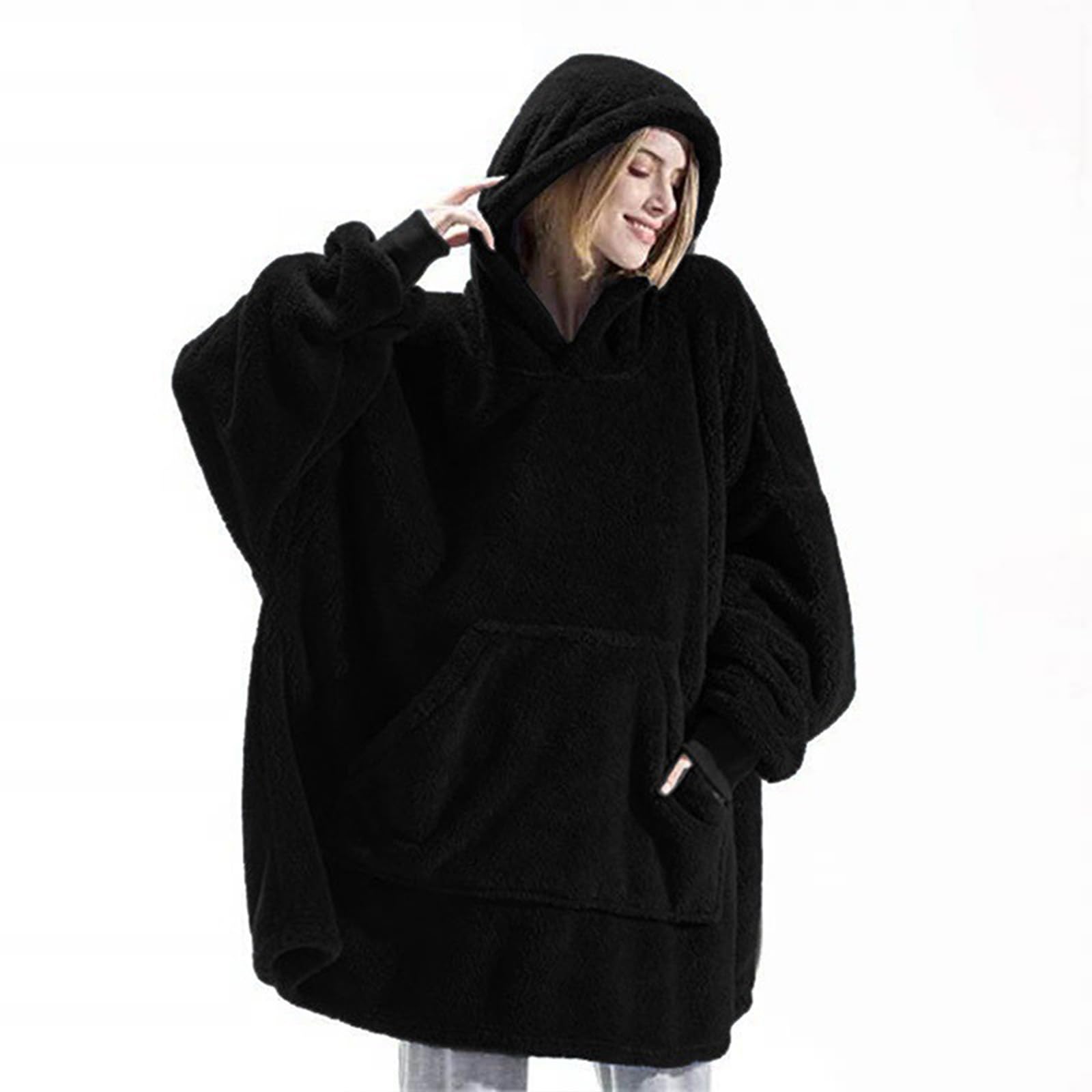 Wearable Blanket Hoodie for Adult, Oversized Blanket Hoodie with Pocket — view 9