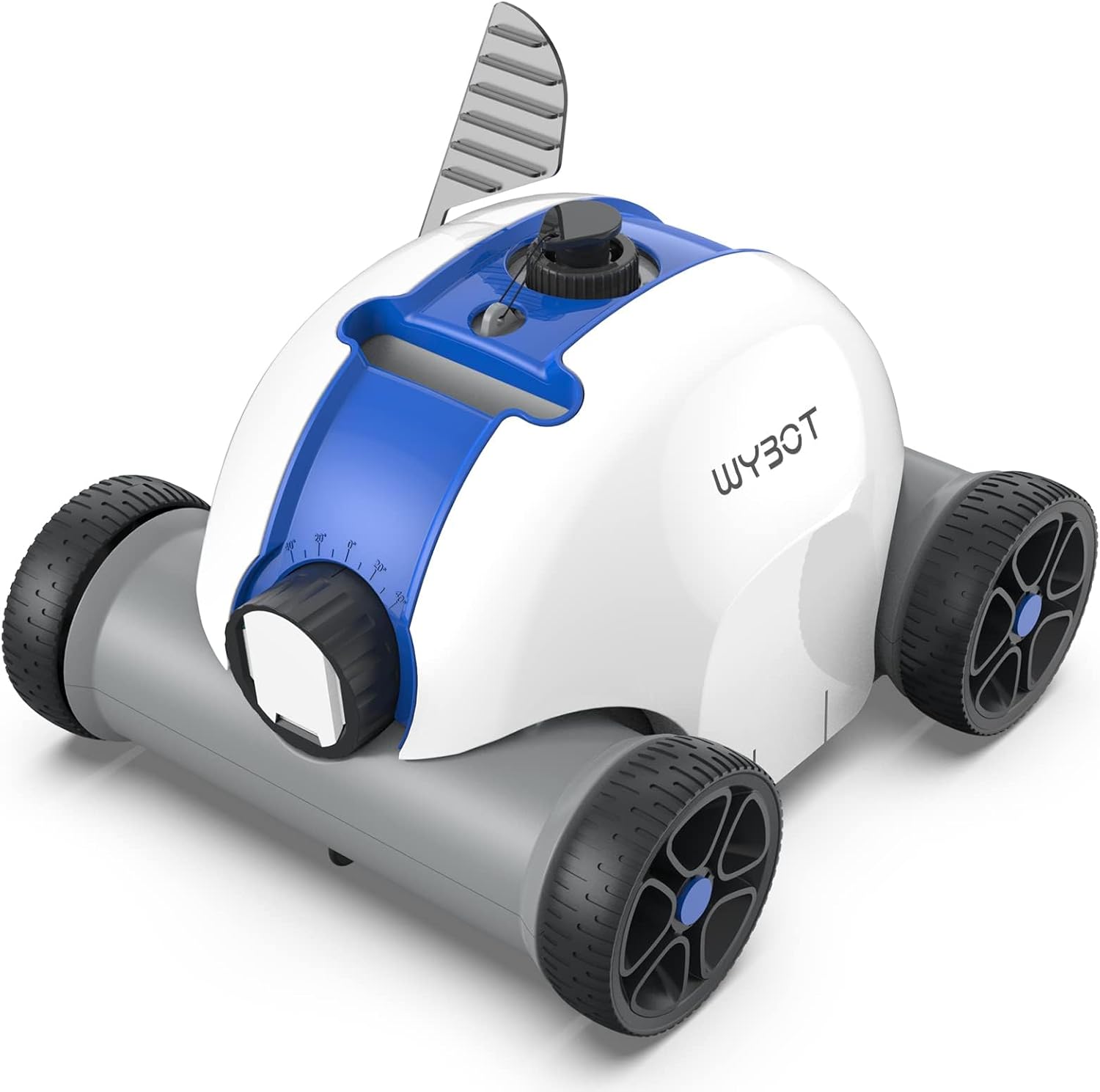 WYBOT 2024 Cordless Robotic Pool Cleaner, Automatic Pool Vacuum with Powerful Suction, Last 90 Mins, LED Indicator, Self-Parking, Ideal for Above/In-Ground Flat Pools, Osprey 300 Grey.