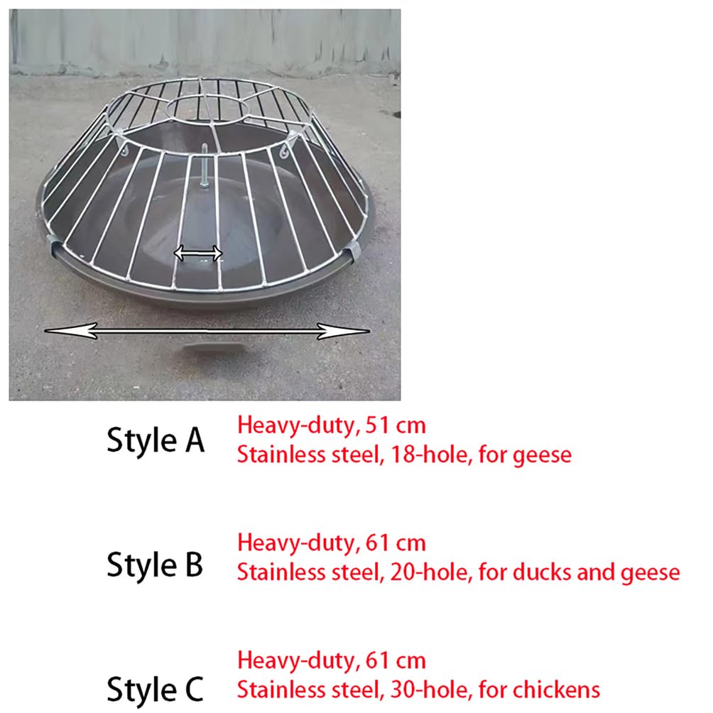 Comedero de pollo de acero inoxidable, dispensador de alimentos para aves de corral de gran capacidad para cocinar al aire libre, pollos pequeños y patos