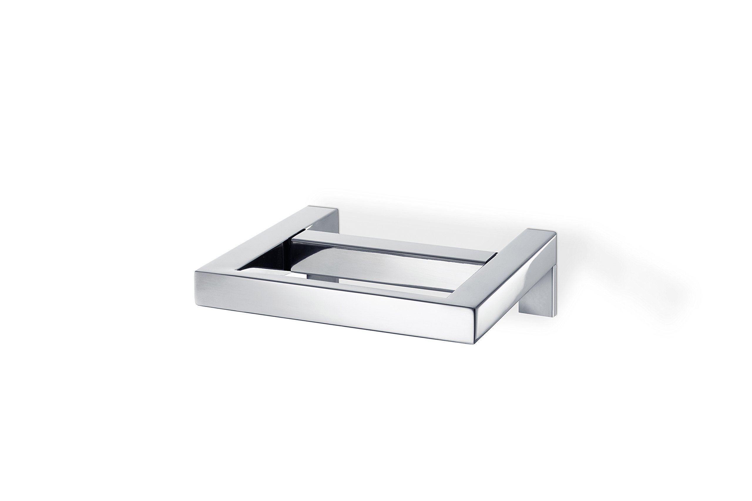 blomus Portarotolo Carta Igienica, Lucido, Argento, Antracite, H 5 cm, B 17 cm, T 14 cm