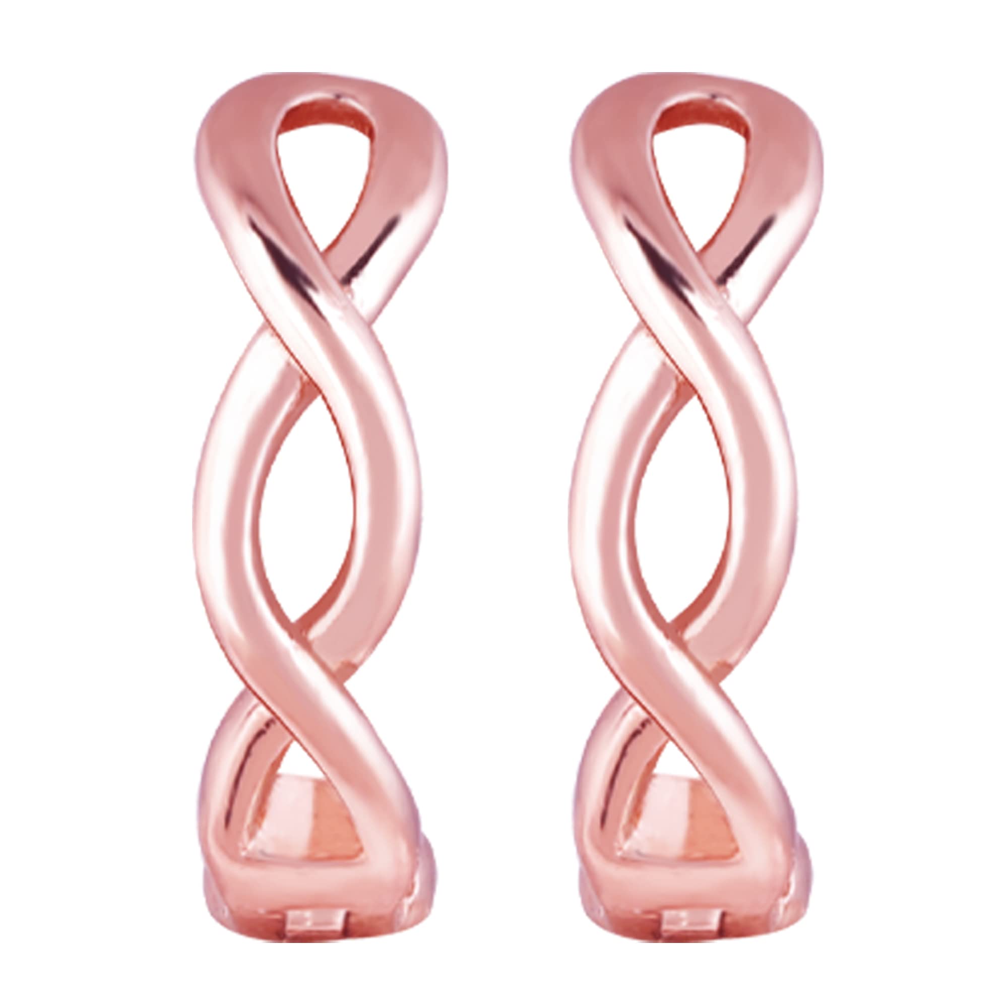 925 Silver Rose Gold Infinite Loop Earrings | Loops to Gift Women & Girls | With Certificate of Authenticity and 925 Stamp | 6 Month Warranty*-image-37
