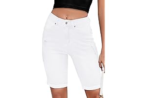 Women's High Waisted Bermuda Denim Shorts: Comfort and Style for Summer