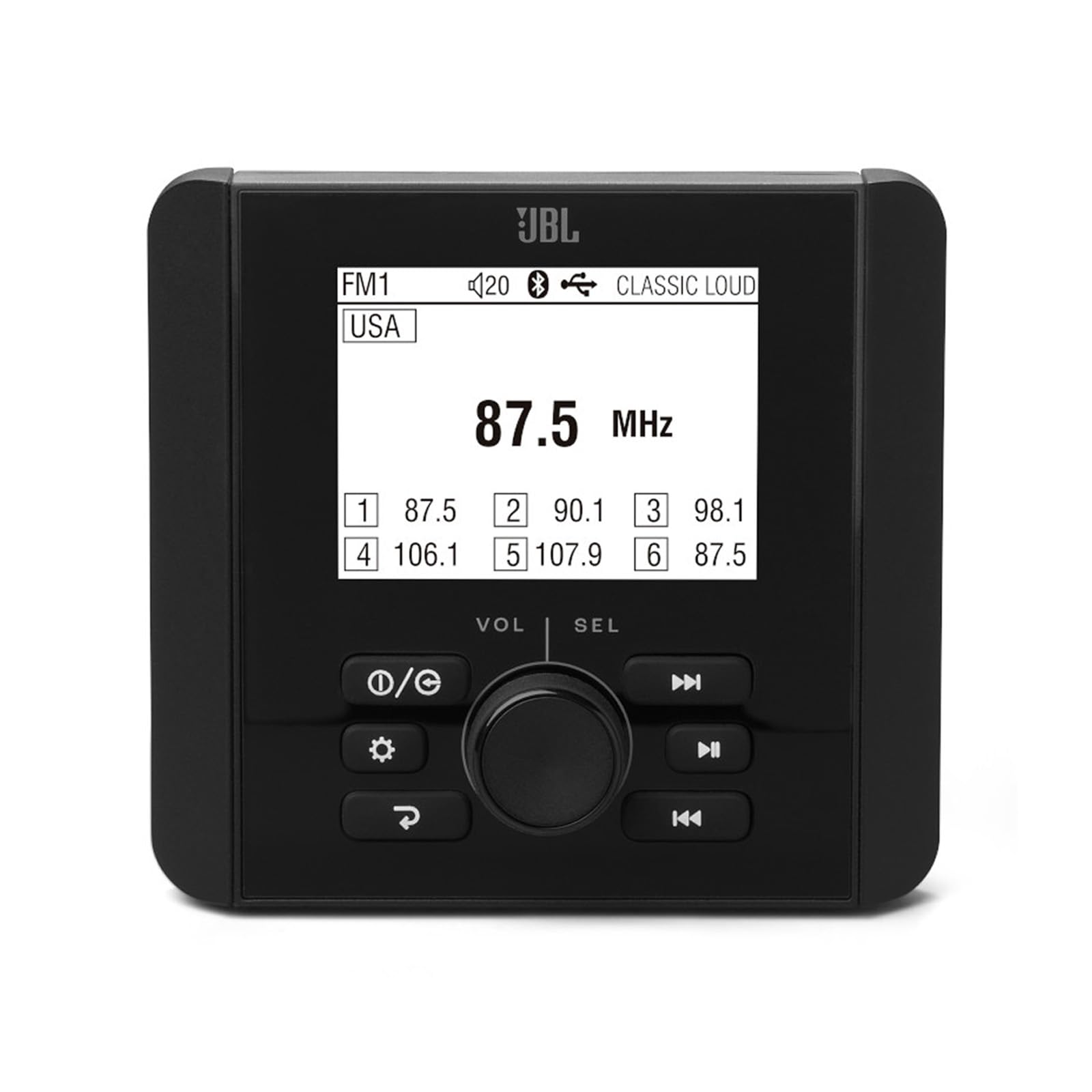 Bluetooth AM/FM Radio IP66 Multi-Element Digital Media Marine Audio Receiver Bundle Combo with 1 Pair (Qty 2) of 6.5