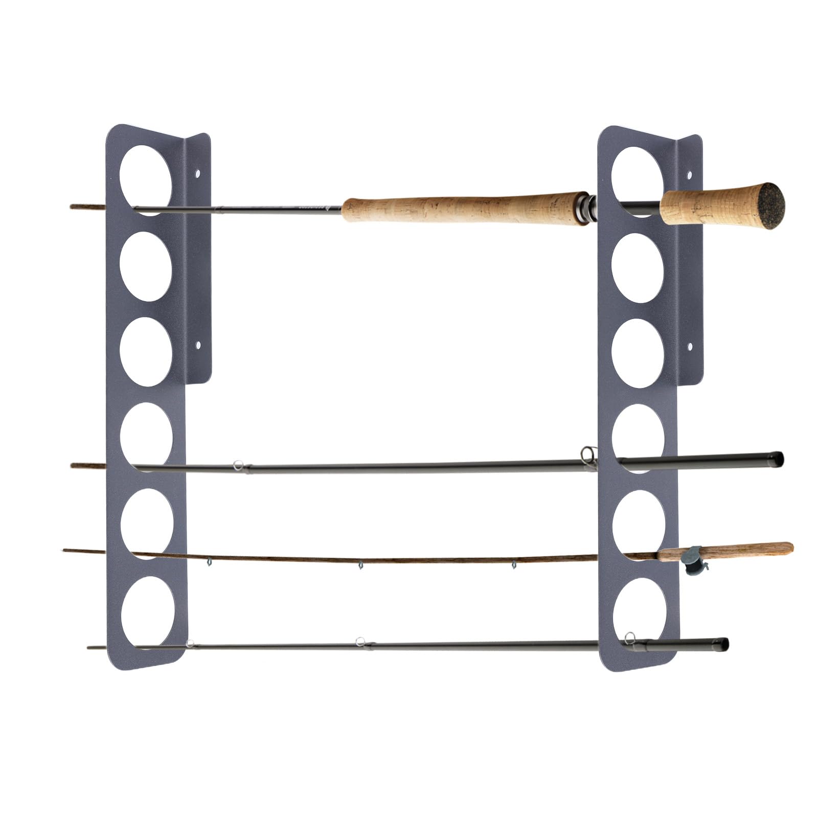 Supporto per canna da pesca a parete Supporto per canna da pesca orizzontale 6/12-Rod Supporto per canna da pesca