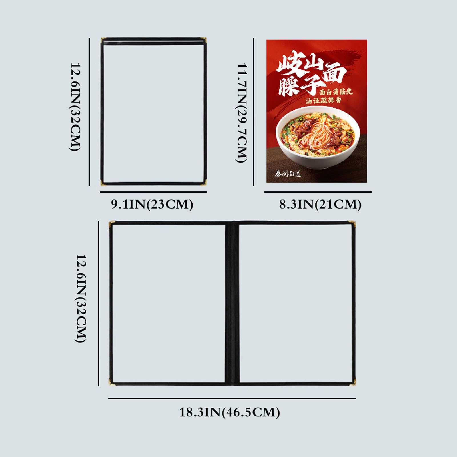 10 Piezas,Cubierta de menú Rectangular,menú Restaurante,Libro de menú de Barra,Bar Restaurante Cafe Libro,con Protectores de Esquina de Metal,para cafeterías,restaurantes,Bares.