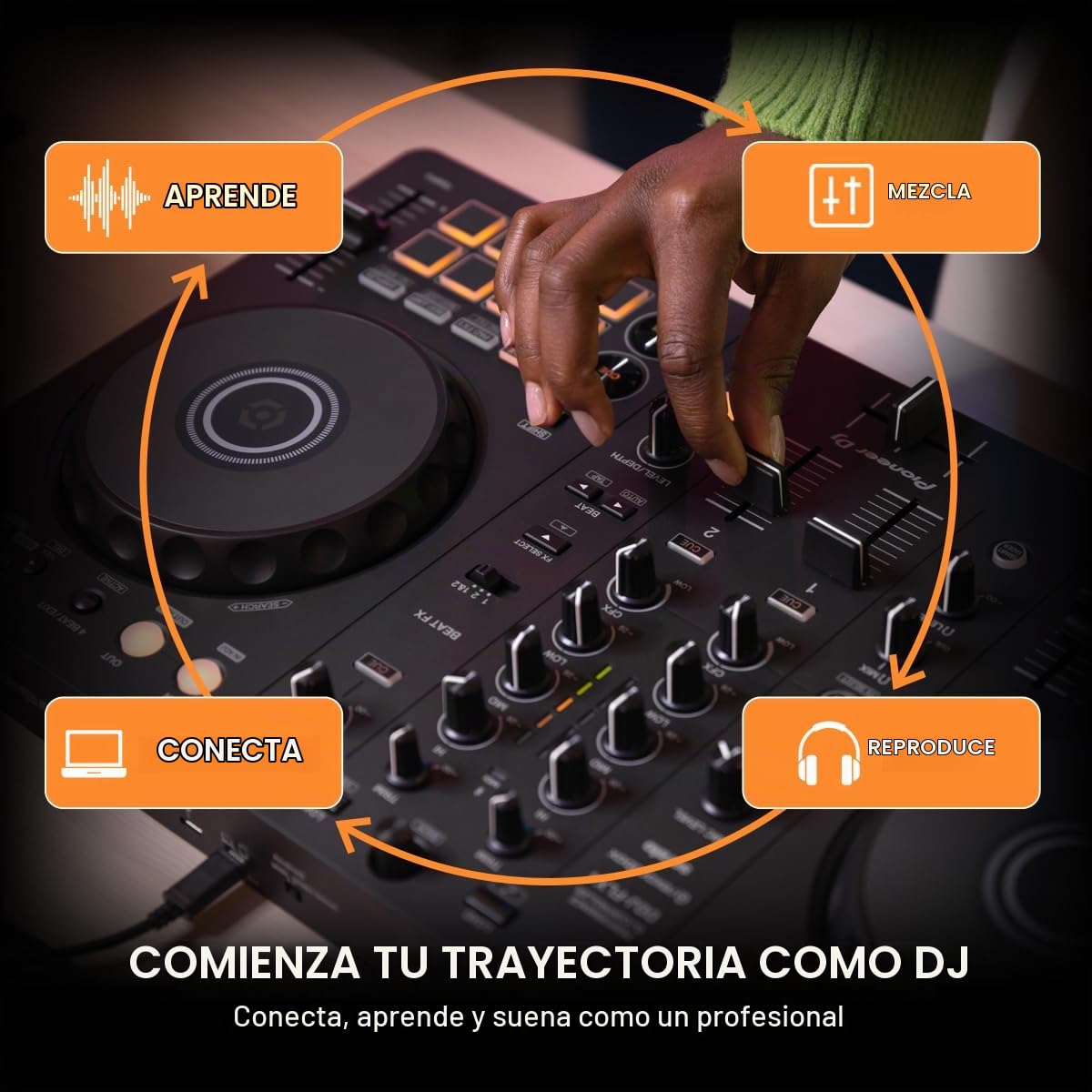 Pioneer DJ DDJ-FLX4 - Controlador Rekordbox y Serato DJ de 2 cubiertas, grafito