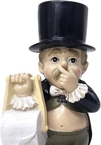 Miniatura 8 de Estatua de mayordomo cómico para inodoro, estilo moderno, adornos decorativos, escultura de resina para el hogar, escultura de nariz para niños,