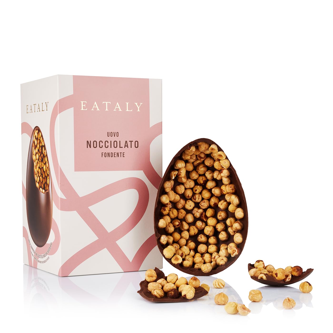 Uovo di Pasqua Cioccolato Fondente con Nocciole 400g Eataly - Bean to Bar, Nocciole Italiane, Elegante Incarto