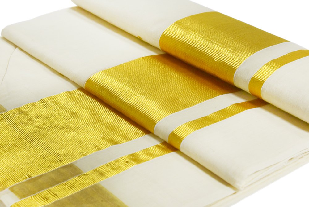 looms & weaves - Original & 100% Pure Kerala Handloom Set Saree