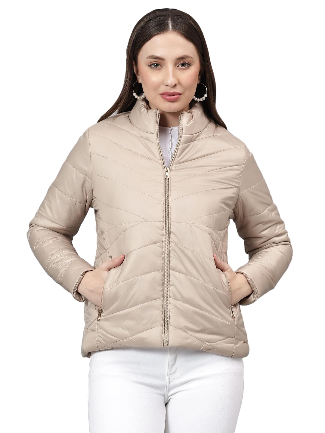 cantabil Solid Full Sleeve Mock Neck Regular Fit Women Casual Jacket | Casual Winter Jackets for Women | Women Jackets for Winter Wear (P_LJKT00082)-picture-30
