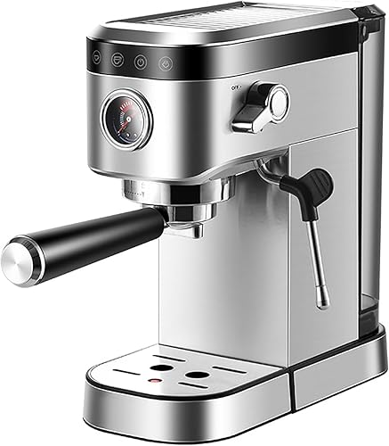 Máquina de café semiautomática para café expreso, cafetera de café profesional, presión de bomba de 20 bares + varita de vapor de espuma de leche,