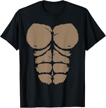 Halloween Gorilla Chest Costume Cute Monkey Muscles Abs T-Shirt
