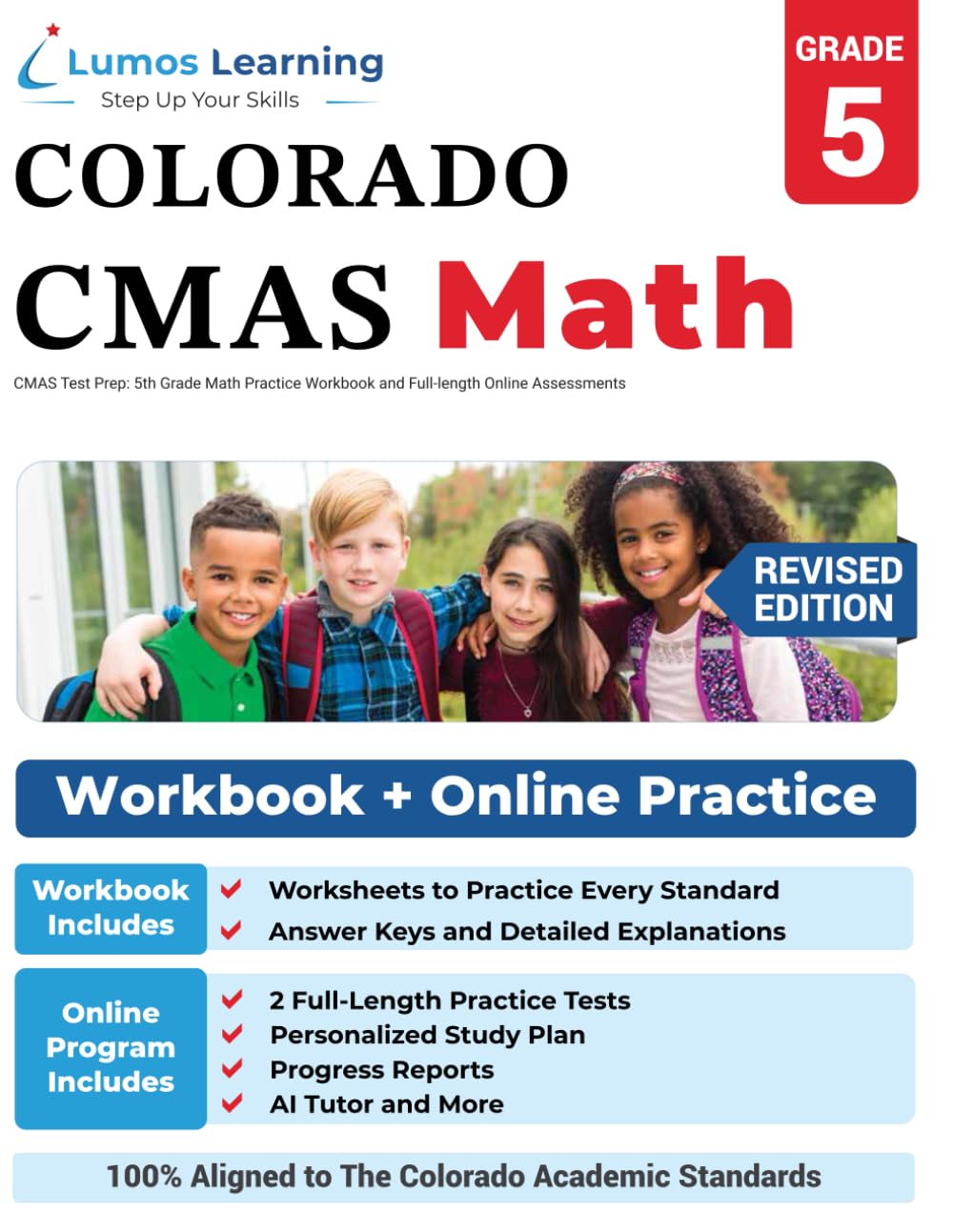 CMAS Test Prep: 5th Grade Math Practice Workbook and Full-length Online Assessments: Colorado Measures of Academic Success Study Guide (CMAS by Lumos Learning)
