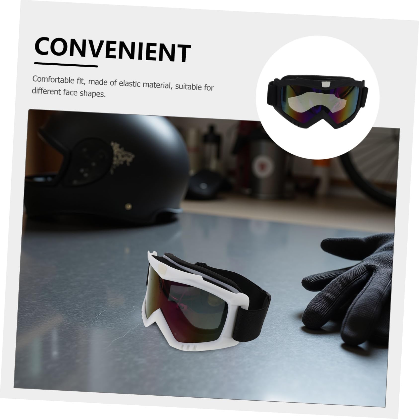 ORFOFE 2 Pezzi Occhiali Moto Offroad Antivento con Protezione Uv per Uomo Occhiali Sportivi per Atv Motocross e Mountain Bike con Lenti Intercambiabili e Fascia Elastico Comfort